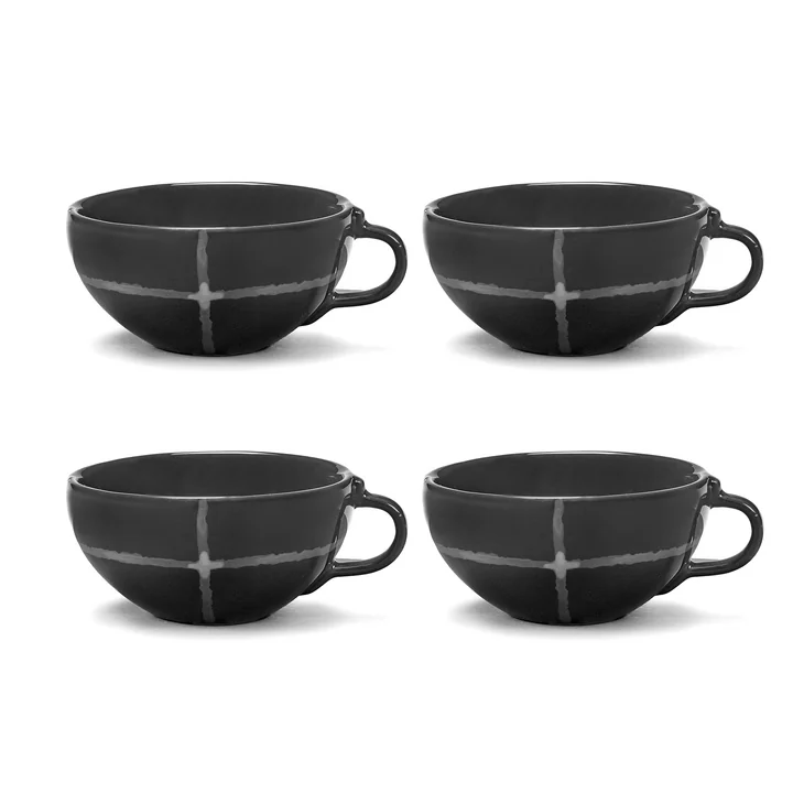 Zuma Kaffeetasse by Kelly Wearstler, Pacific / grau (4er-Set) von Serax