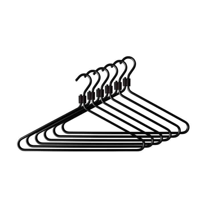 Kleiderbügel, schwarz / Clip schwarz (6er Set) von Radius Design