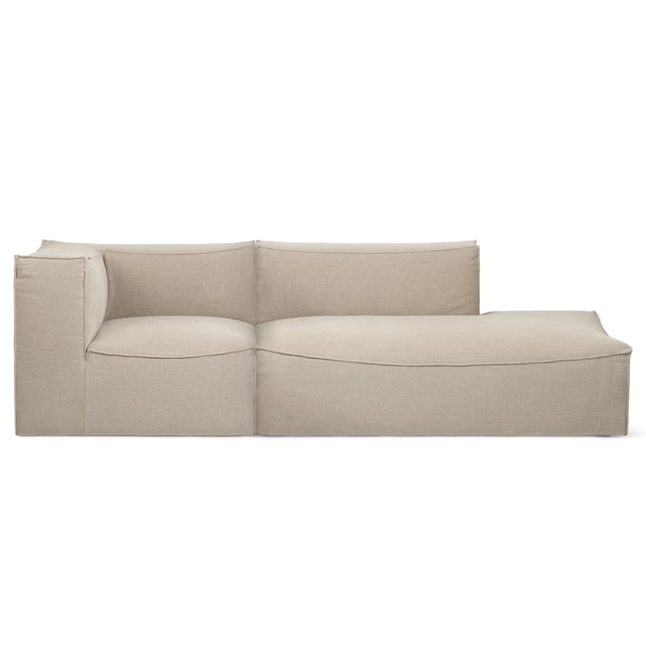 ferm Living - Catena Modular, 3-Sitzer Sofa Open End Right, natur (Rich Linen)
