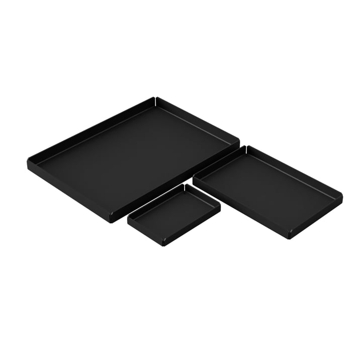 Tablett, schwarz (3er-Set) von Nichba Design