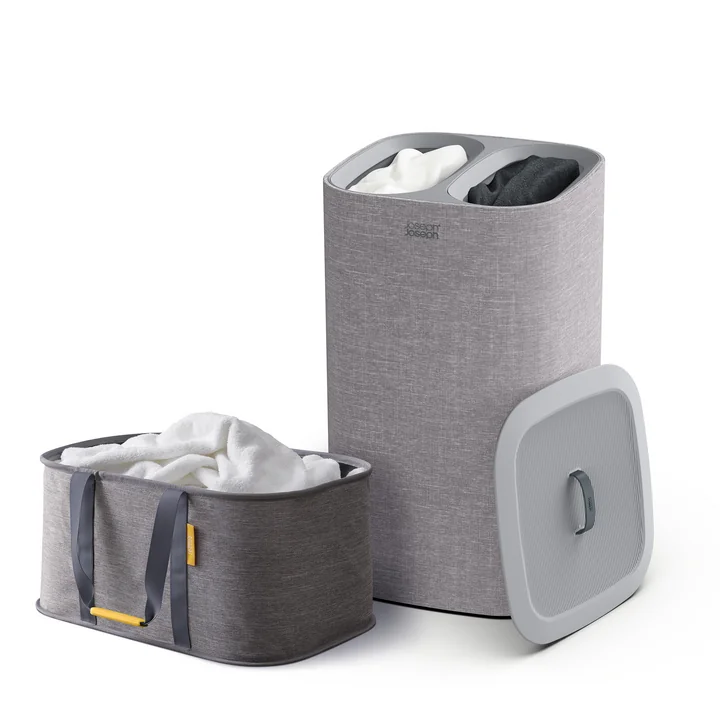 Joseph Joseph - Love your Laundry Set, Tota Trio 60L und Hold-All Faltbarer Wäschekorb, grau