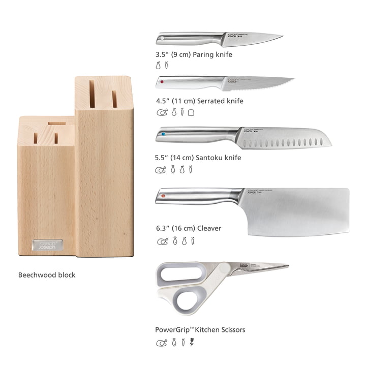 Elevate Fusion Messerblock mit Schere von Joseph Joseph 