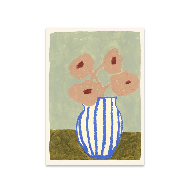 The Poster Club - Pink Flowers von Carla Llanos, 50 x 70 cm