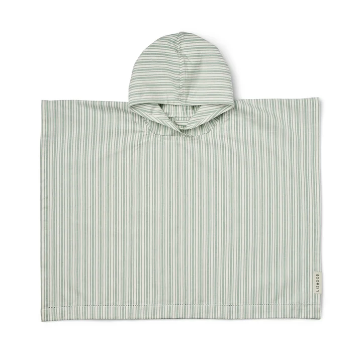Roomie Badeponcho, gestreift, ice blue / creme de la creme von LIEWOOD