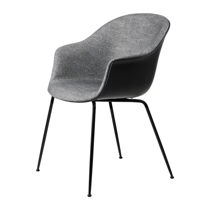 Gubi - Bat Dining Stuhl Frontpolsterung (Conic Base), Schwarz / Enzo Degli Angiuoni (0023)