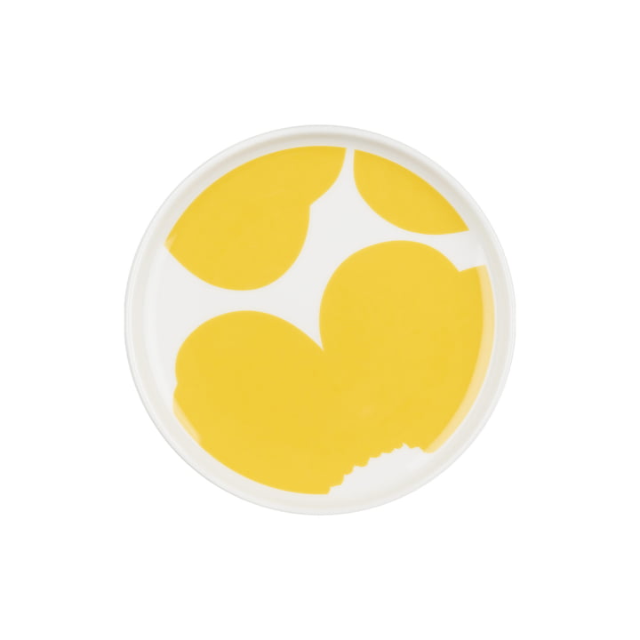 Oiva Iso Unikko Teller, Ø 13,5 cm, weiss / spring yellow von Marimekko