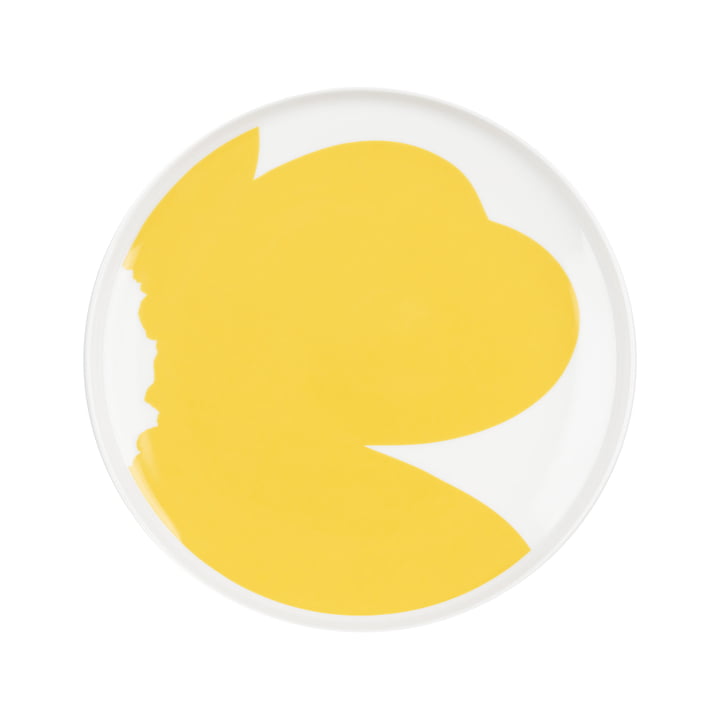 Oiva Iso Unikko Teller, Ø 25 cm, weiss / spring yellow von Marimekko