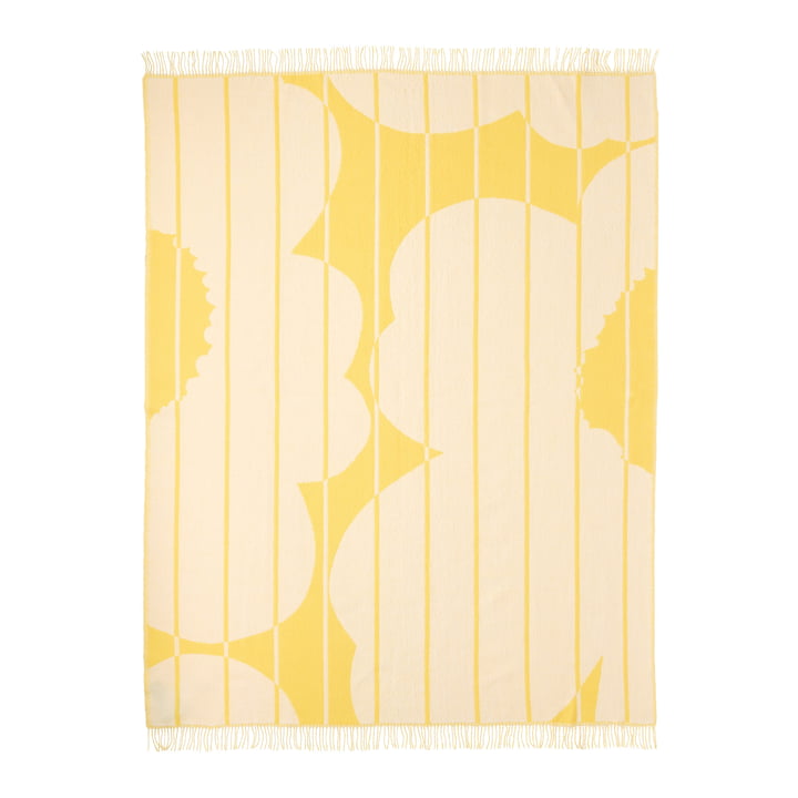 Vesi Unikko Wolldecke, 140 x 180 cm, spring yellow / ecru von Marimekko