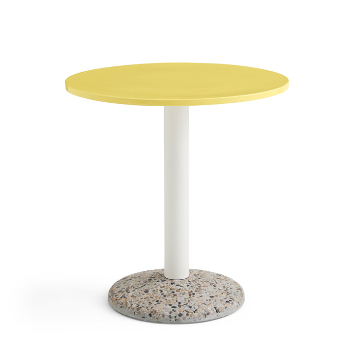 Ceramic Table, Ø 70 cm, bright yellow von Hay