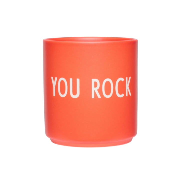 AJ Favourite Porzellan Becher, You Rock / red von Design Letters