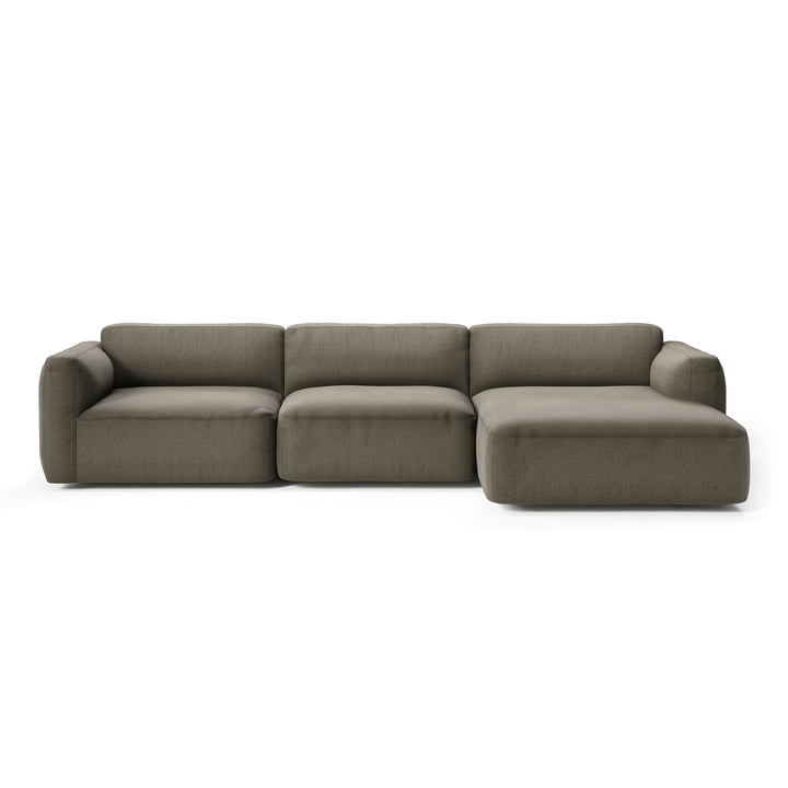 Develius Mellow Eck-Sofa, Konfiguration F, warm grey (Barnum 08) von &Tradition