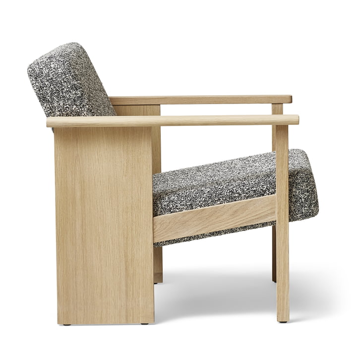 Block Loungesessel, Eiche geölt / schwarz-weiss 0004 (Zero) von Form & Refine