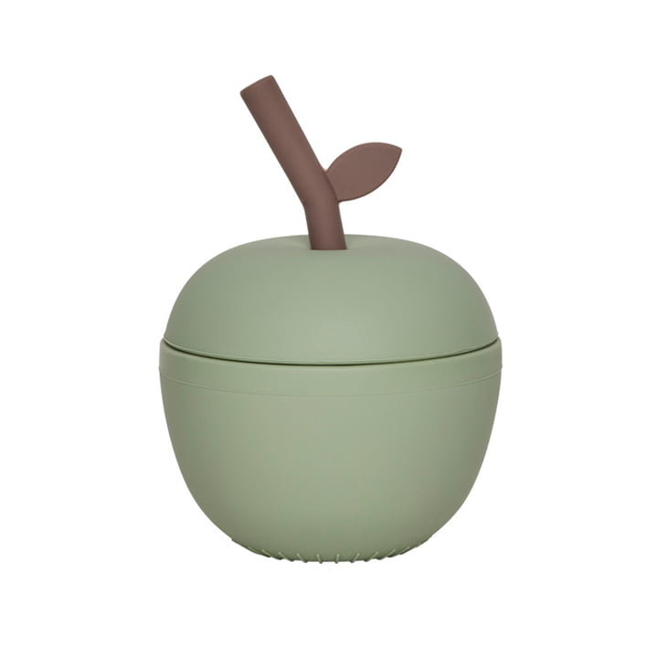 Apfel Becher mit Strohhalm, grün von OYOY Mini