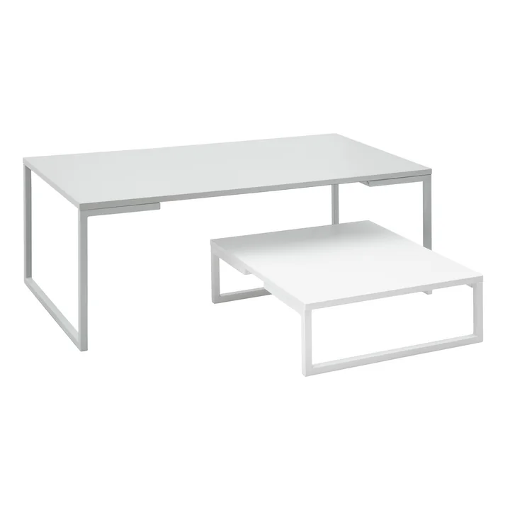Mirror Couchtisch, large, small, weiss lackiert von Softline