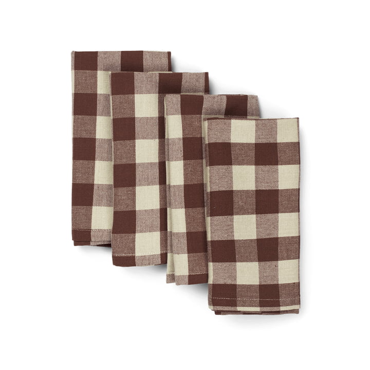 Bothy Check Serviette (4er-Set), zimt/grau-grün von ferm Living