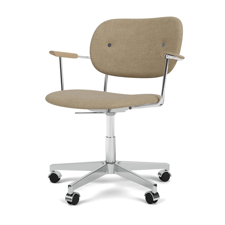Co Task Chair mit Armlehnen, beige (Stoff Audo Bouclé 02) von Audo
