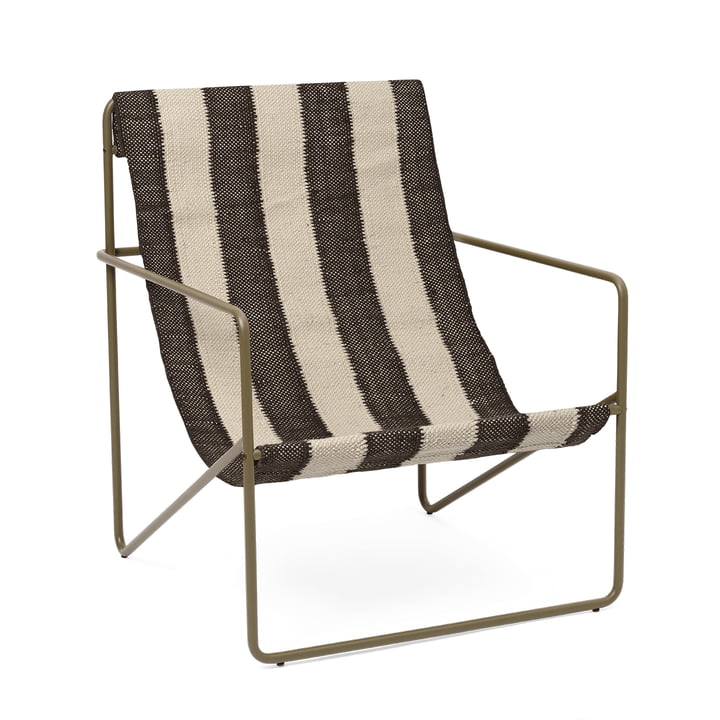 Desert Lounge Chair, olive / off-white, schokolade von ferm Living