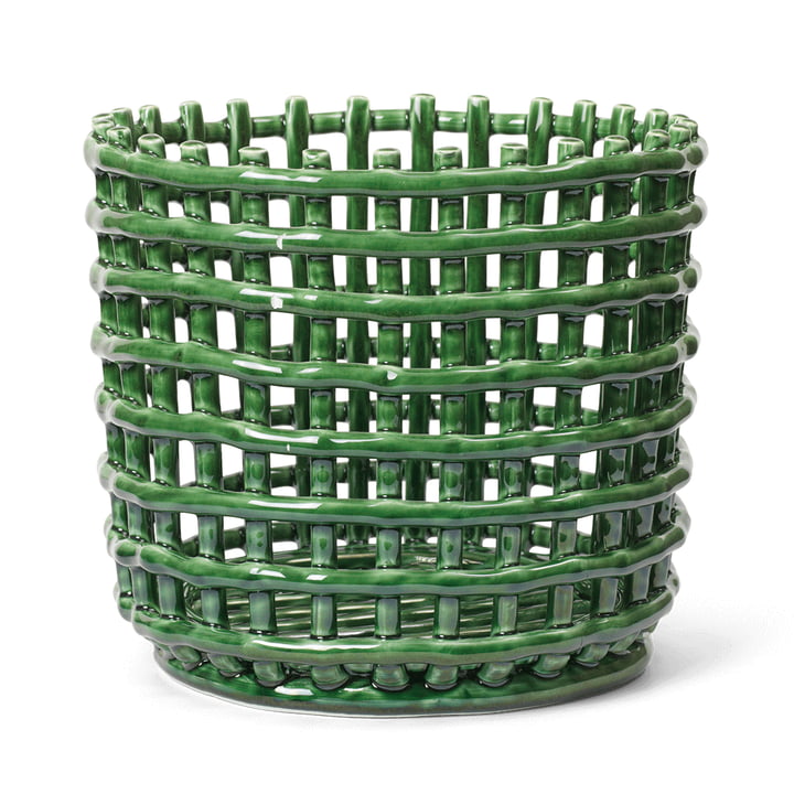 Keramik Korb, gross, emerald green von ferm Living