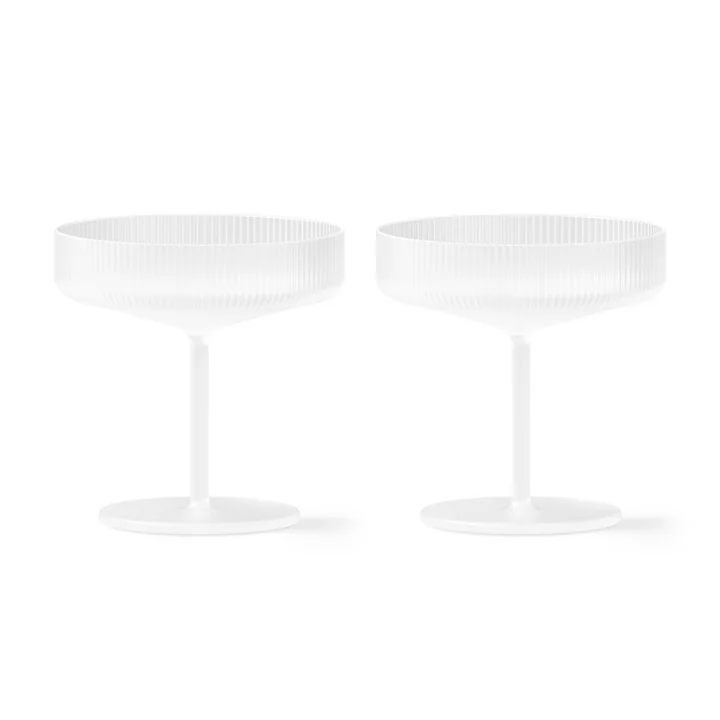 Ripple Champagnerglas (2er-Set), frosted von Ferm Living