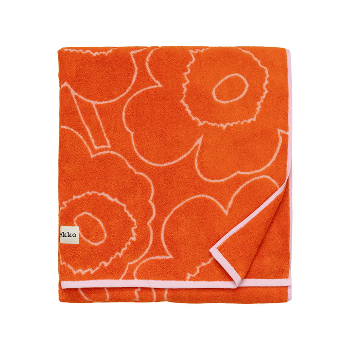 Piirto Unikko Badetuch, 100 x 160 cm, burnt orange / pink von Marimekko