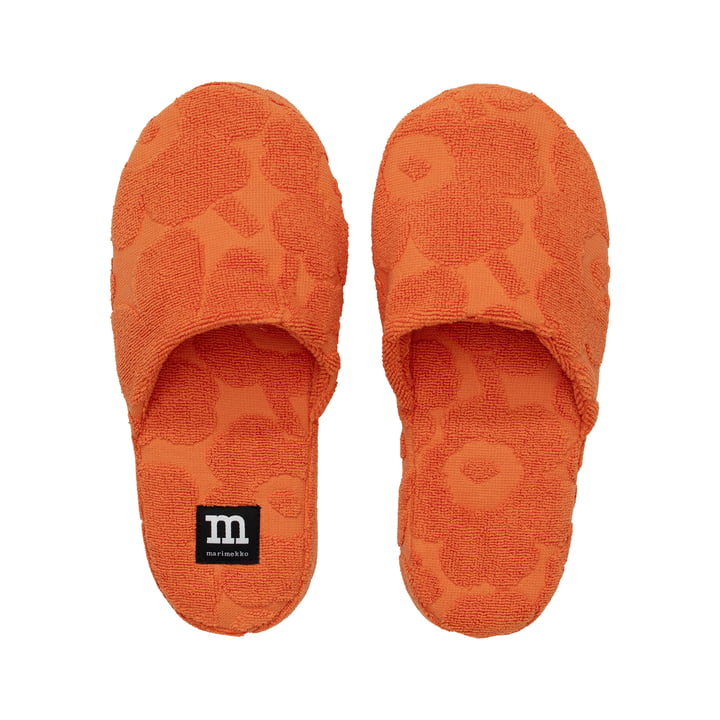 Mini Unikko Slippers, burnt orange von Marimekko