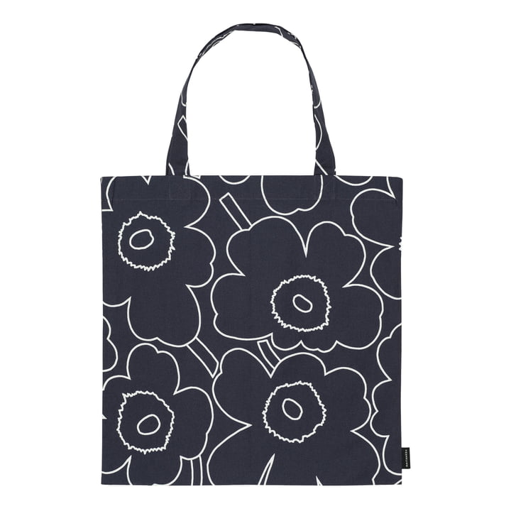 Pieni Piirto Unikko Tasche aus Baumwolle, schwarz / weiss von Marimekko