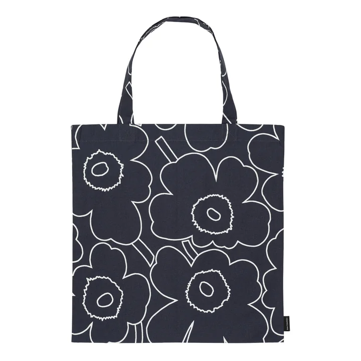 Pieni Piirto Unikko Tasche aus Baumwolle, schwarz / weiss von Marimekko