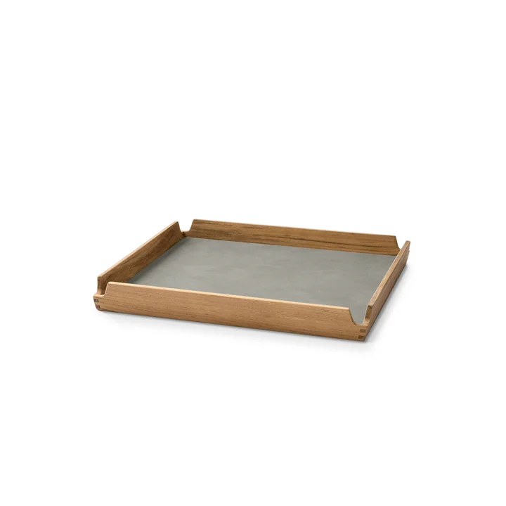 Lind DNA - Airy Teak Tablett Square S, Nupo light grey / teak