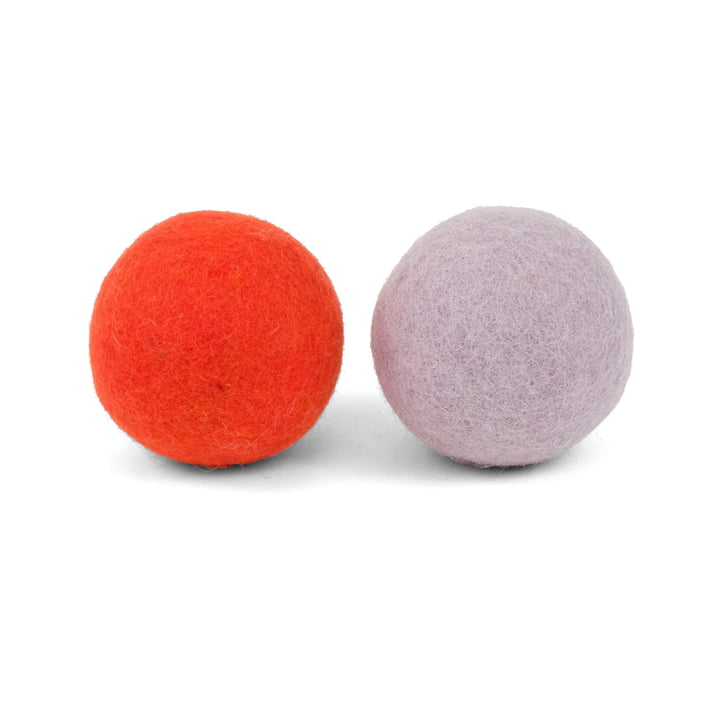 Mats & Marla Hundespielzeug, Ball Set, rotorange / lavendel von myfelt