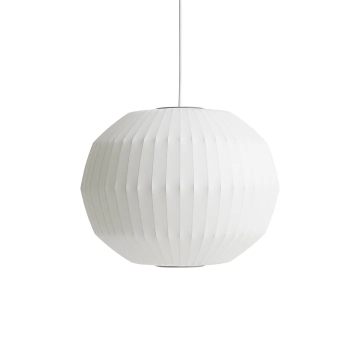 Nelson Angled Sphere Bubble Pendelleuchte M, off-white von HAY