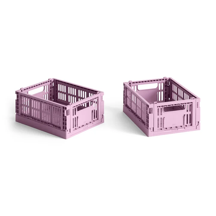 Colour Crate Korb Mini, 17 x 13 cm, dusty rose, recycled (2er-Set) von HAY
