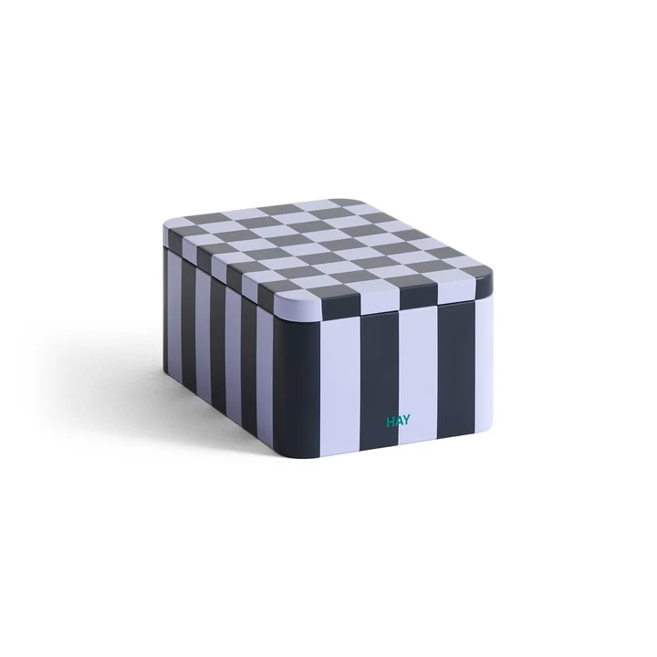  Tin Container S, dunkelblau / lavendel von HAY