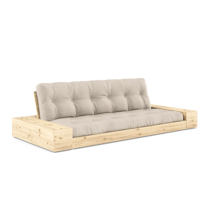 Karup Design - Base Schlafsofa mit Aufbewahrung, Kiefer klar lackiert / beige