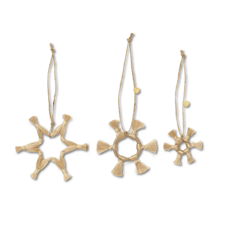 Jute-Sterne, natur (3er-Set) von Ferm Living