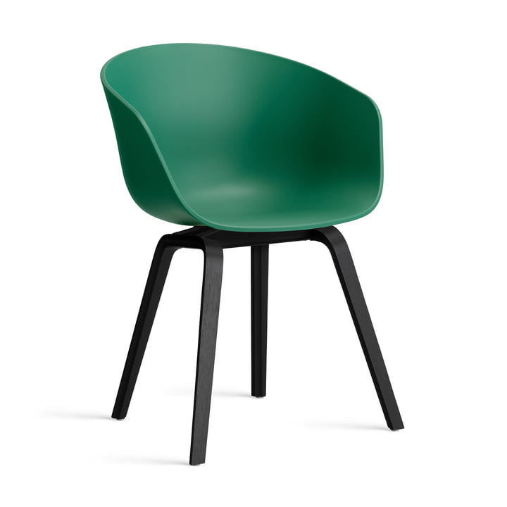 Hay - About A Chair AAC 22, Eiche schwarz lackiert / teal green 2.0 