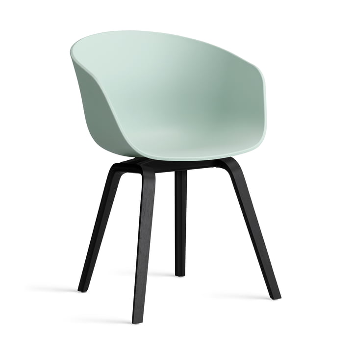 Hay - About A Chair AAC 22, Eiche schwarz lackiert / dusty mint 2.0 