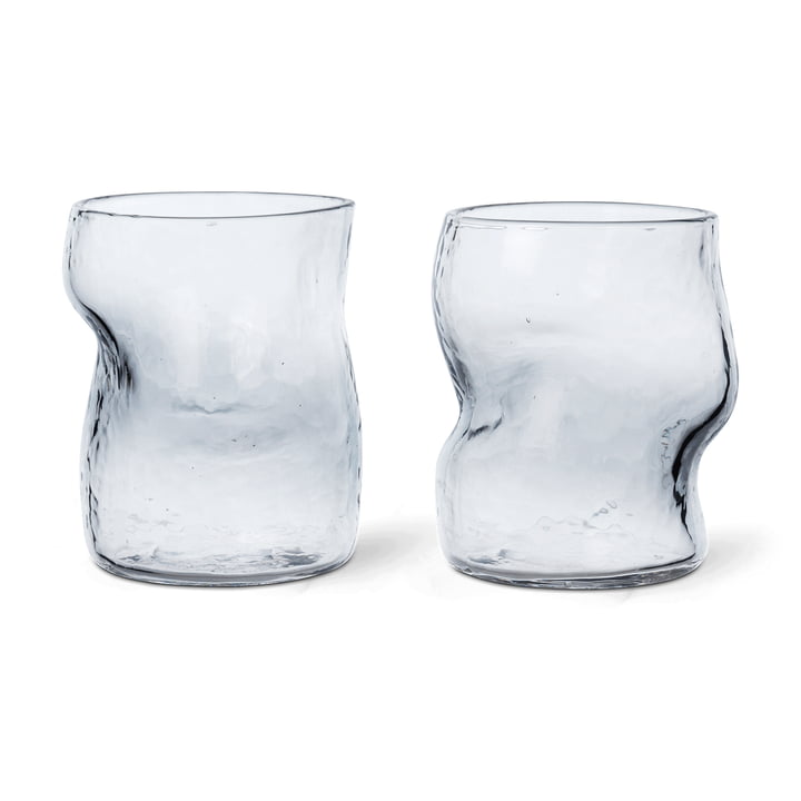 ferm Living - Dimple Trinkglas, klar (2er Set)