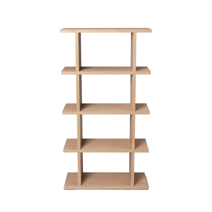 ferm Living - Kona Bücherregal 1 x 4, 75 x 141 cm, Eiche natur