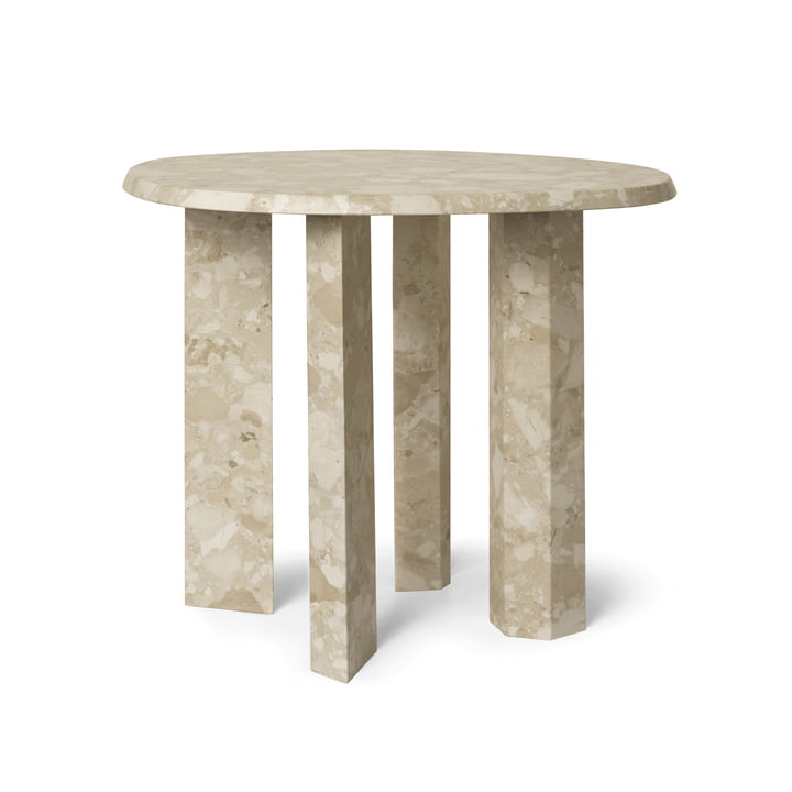 ferm Living - Taula Beistelltisch, H 45 x Ø 54,4 cm, Marmor, sand