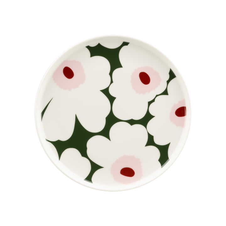 Marimekko - Oiva Unikko Teller Ø 20 cm, grün / weiss 