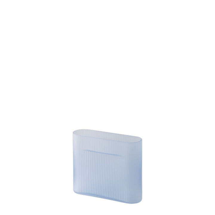 Muuto - Ridge Vase, H 16,5 cm, Glas, hellblau