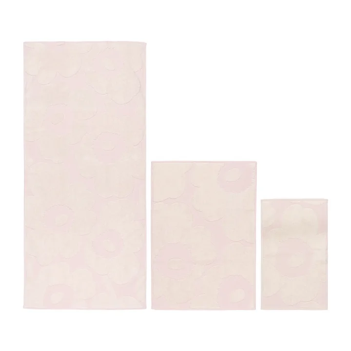 Marimekko - Unikko Handtuch-Set, weiss / pink (3-tlg) 