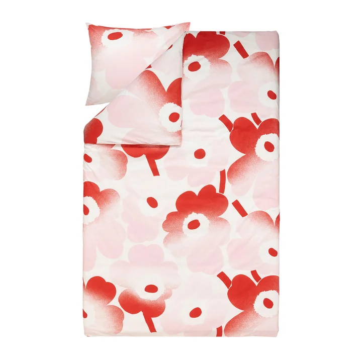 Marimekko - Unikko Bettwäsche, pink / rot (2-tlg) 