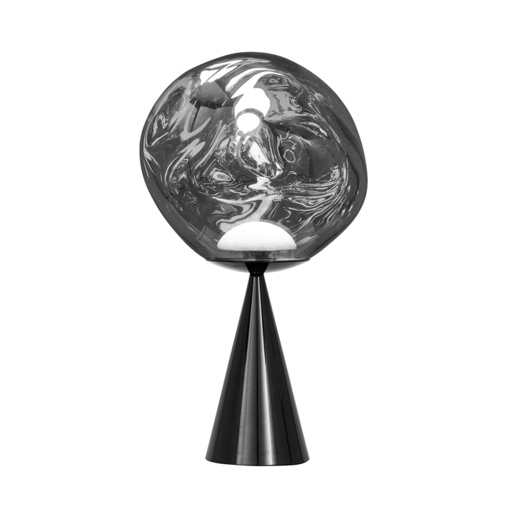 Tom Dixon - Melt Cone Fat LED Tischleuchte, silber / schwarz