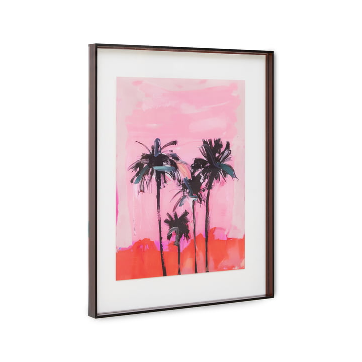 HKliving - Acrylrahmen mit Bild Palms, 40 x 50 cm, braun