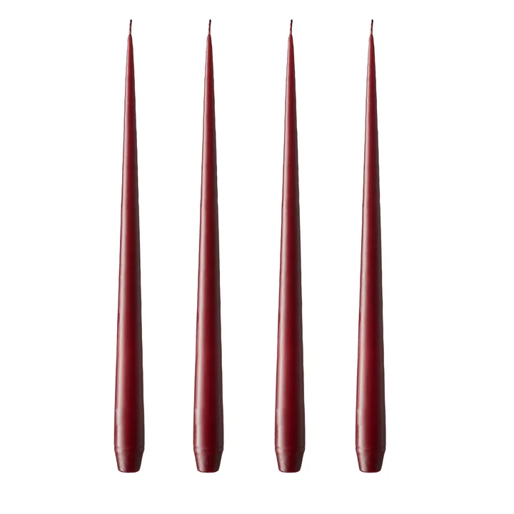 ester & erik - Peitschenkerze, 32 cm, No. 44/2, deep wine / matt (4er-Set)
