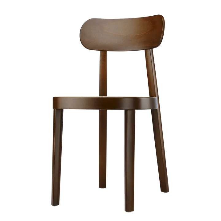 Thonet - 118 Stuhl mit Rohrgeflecht, Nussbaum TP 24 / Buche gebeizt