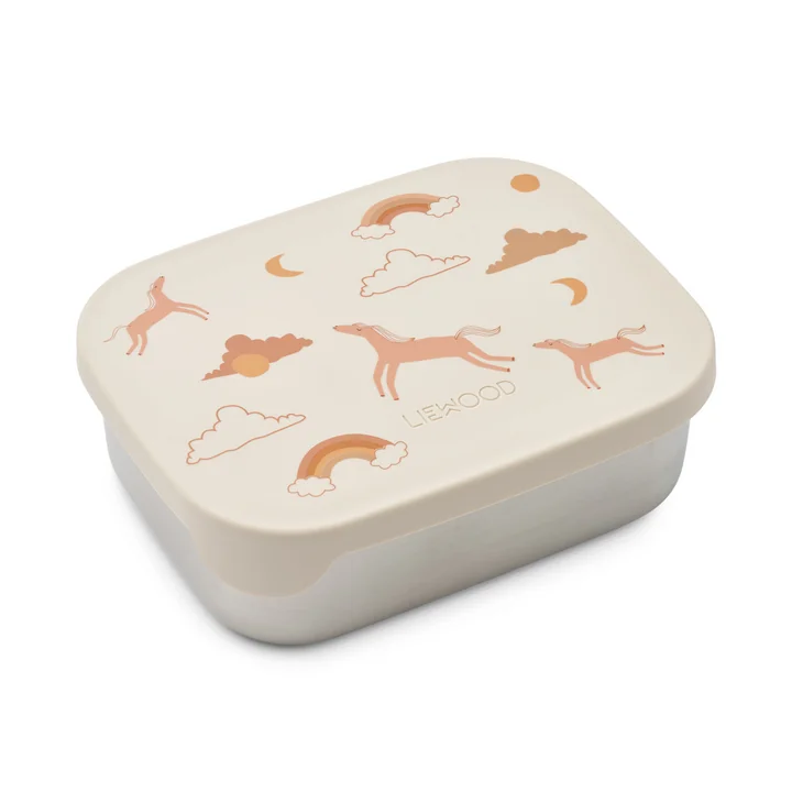 LIEWOOD - Arthur Lunchbox mit Deckel, Edelstahl, Dream, ecru