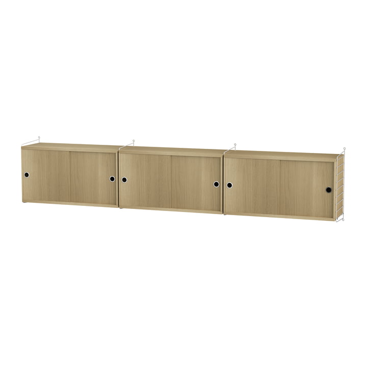 String - Wandschrank, 240 x 50 x 30 cm, Eiche / weiss