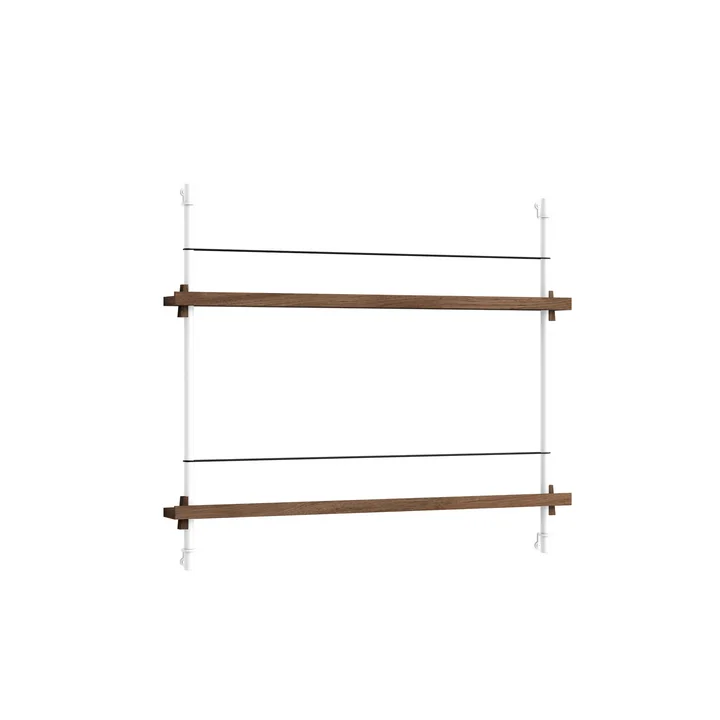 Moebe - Zeitungsregal, 85 x 65 cm, Eiche geräuchert / weiss